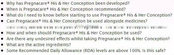Vitabiotics Pregnacare His & Her Conception 60 Tablets