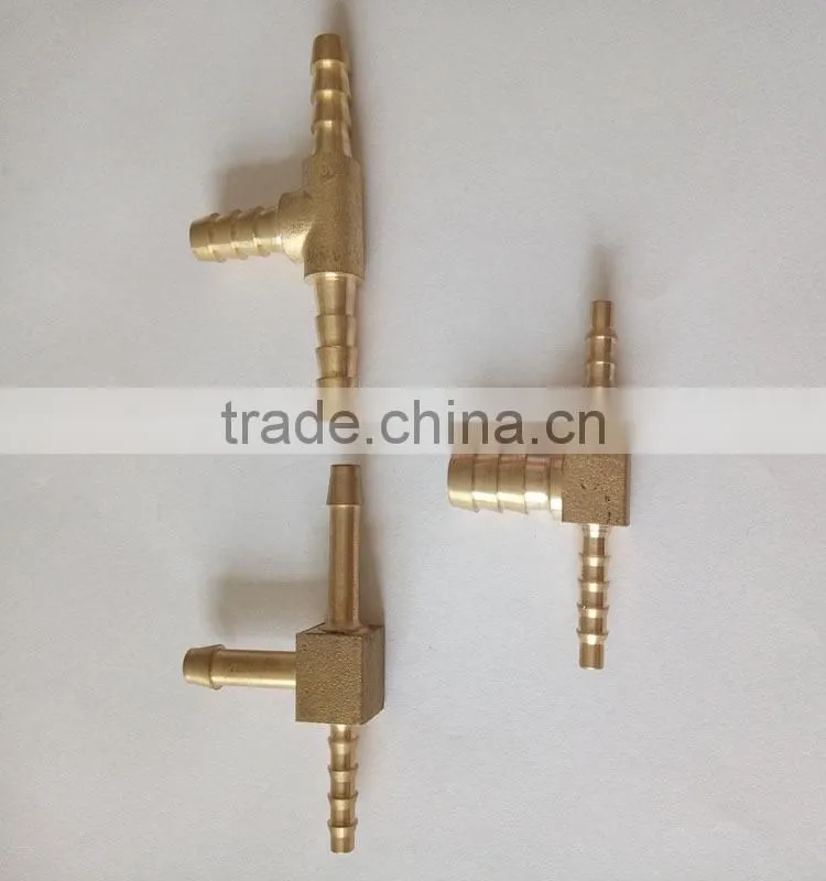brass tee type hose barb fitting with 6-22mm