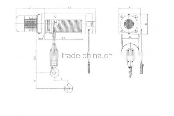 2015 new single speed electric construction hoist, electric wire rope hoist