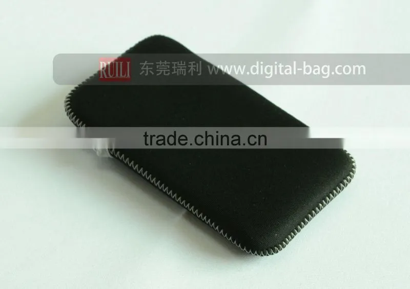 Black soft neoprene cell phone pouch/bag