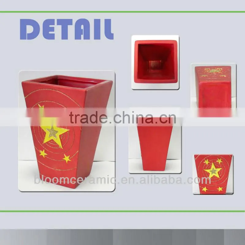 Ceramic christmas flower receptacle