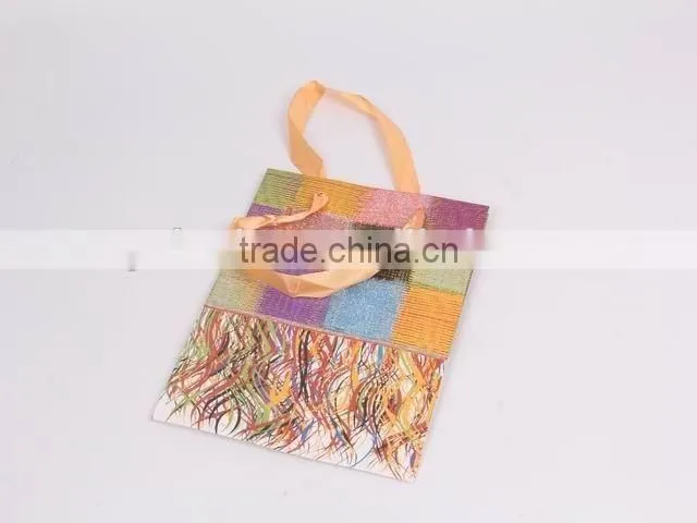 Foldable Gift Bag With Checked Pattern/ Shopping Bag