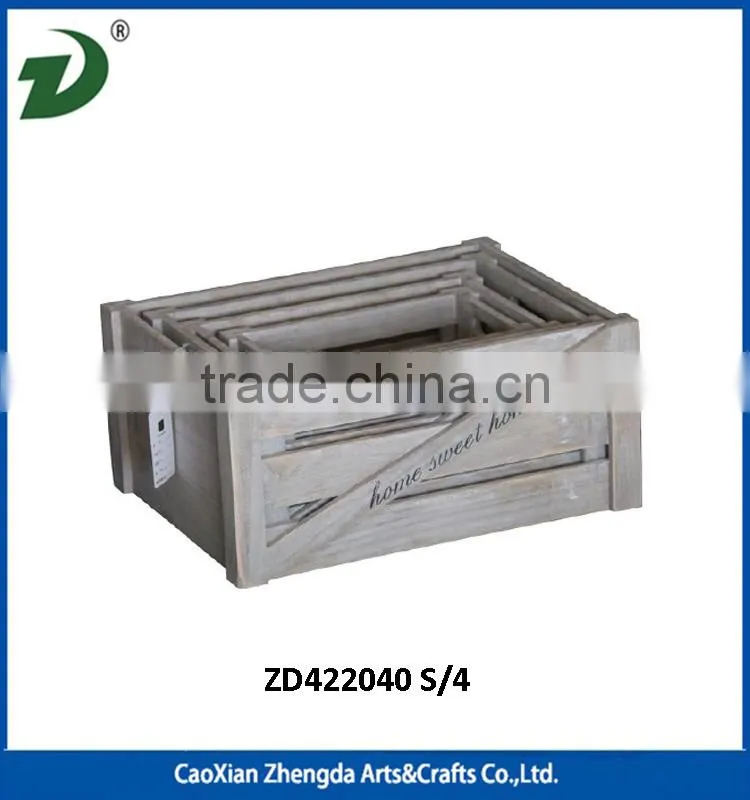 wooden crate storage box