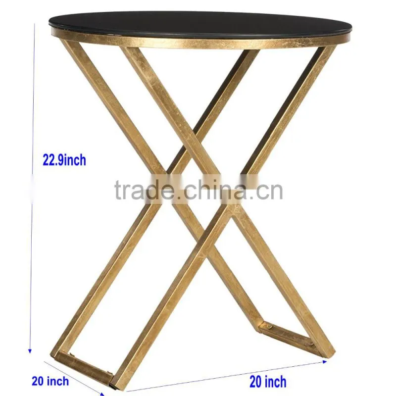 Metal iron X shape gold leg high grade quality end table