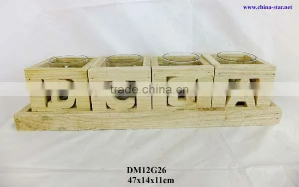 wooden candle holder for christmas