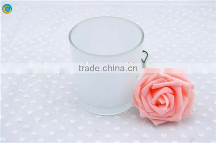 Frosted cylinder Glass Candle Holder