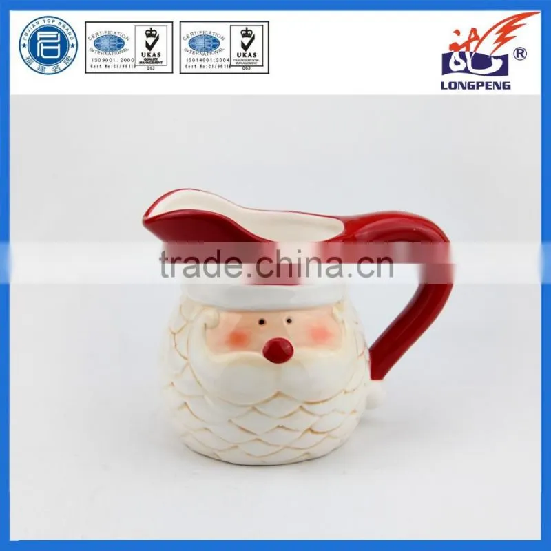 Vintage Santa Head Water Pitcher Santa Claus Face Ceramic Pitcher Christmas Holiday Collectible Home Decor