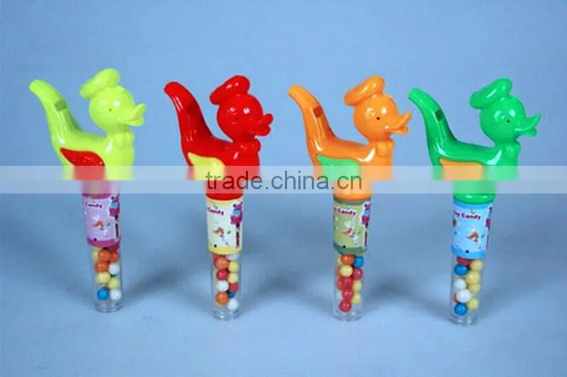 Plastic animal candy-whistle candy space toys