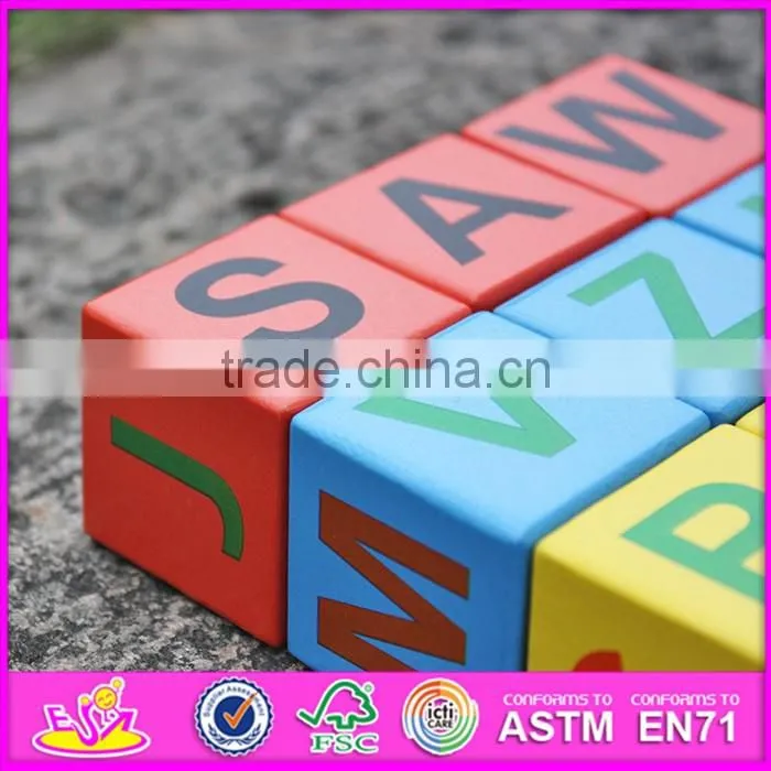 2016 New design educational letters wooden blocks for toddlers W14B071