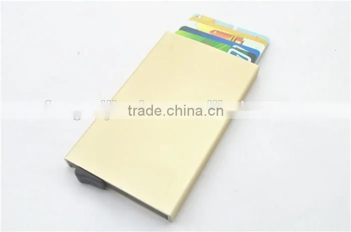 Credit Card Holder Rfid Blocking Aluminum Business Card Holder Automatic Pop-Up