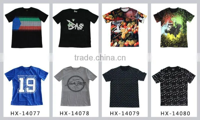 Fashion single color print tree cotton city t shirts