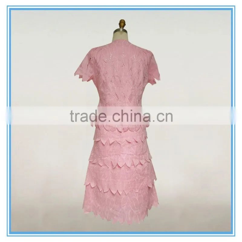 Fashion feminine short-sleeved waist was thin ladies lotus leaf dresses and church suits