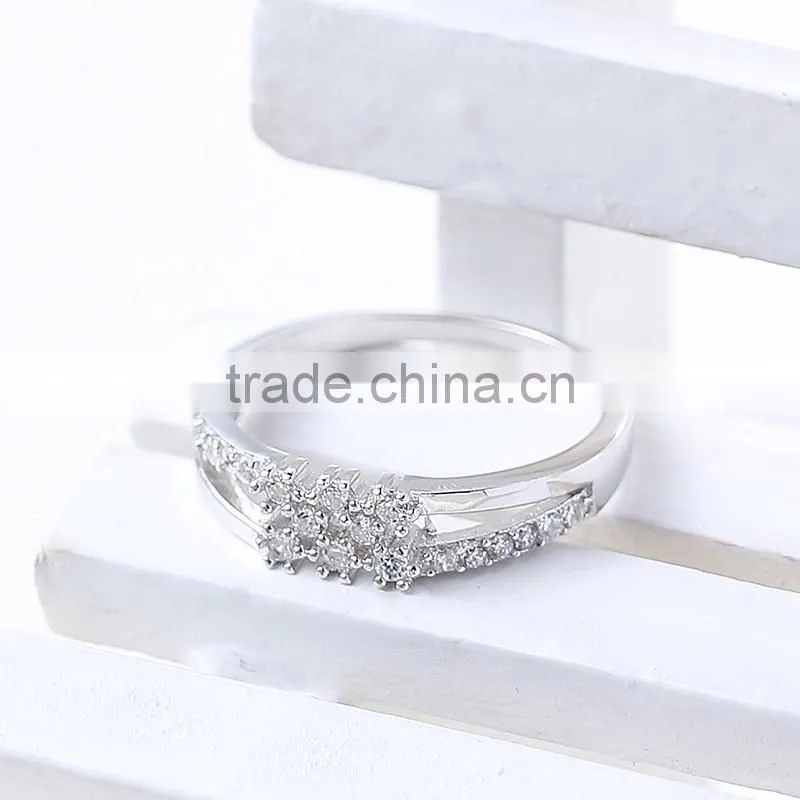 Fashion jewelry cheap wholesale multi-layered romantic sterling silver CZ rings for wedding