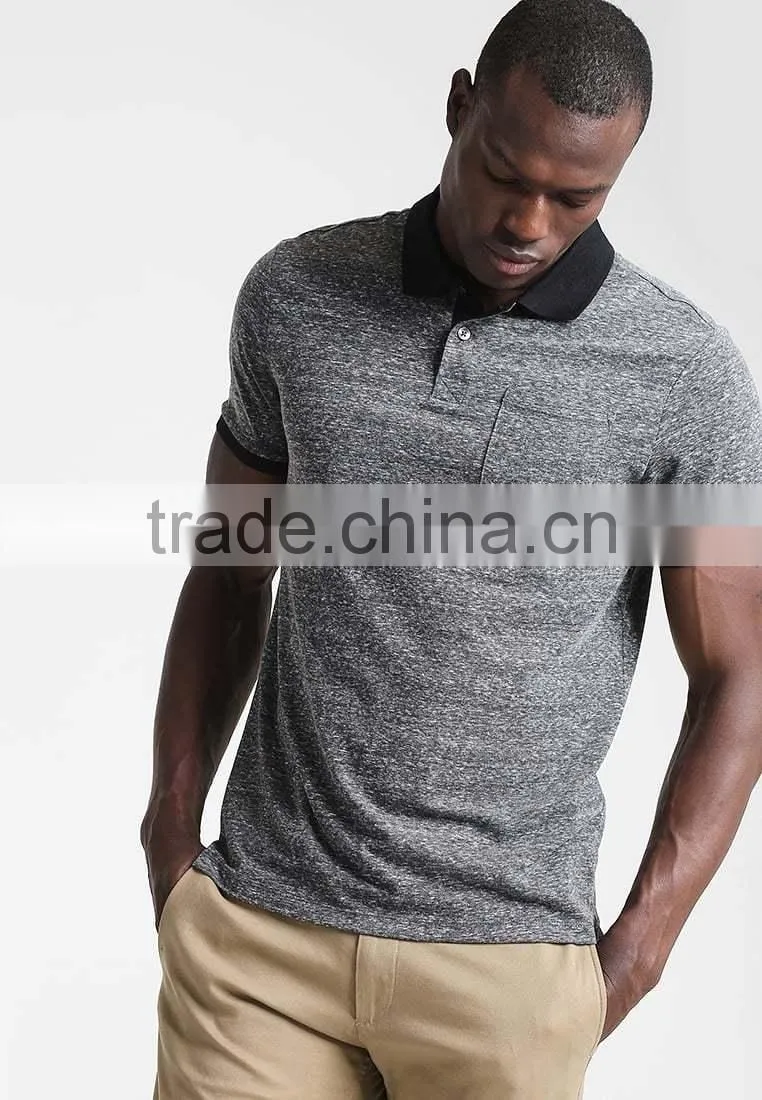 MGOO Customized Different Color Collar Polo Shirt Slim Fit Blank Polo Shirts For Men