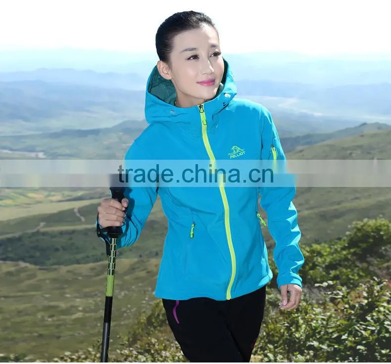 Spring Autumn Women Outdoor Camping Sports Coat Softshell jacket