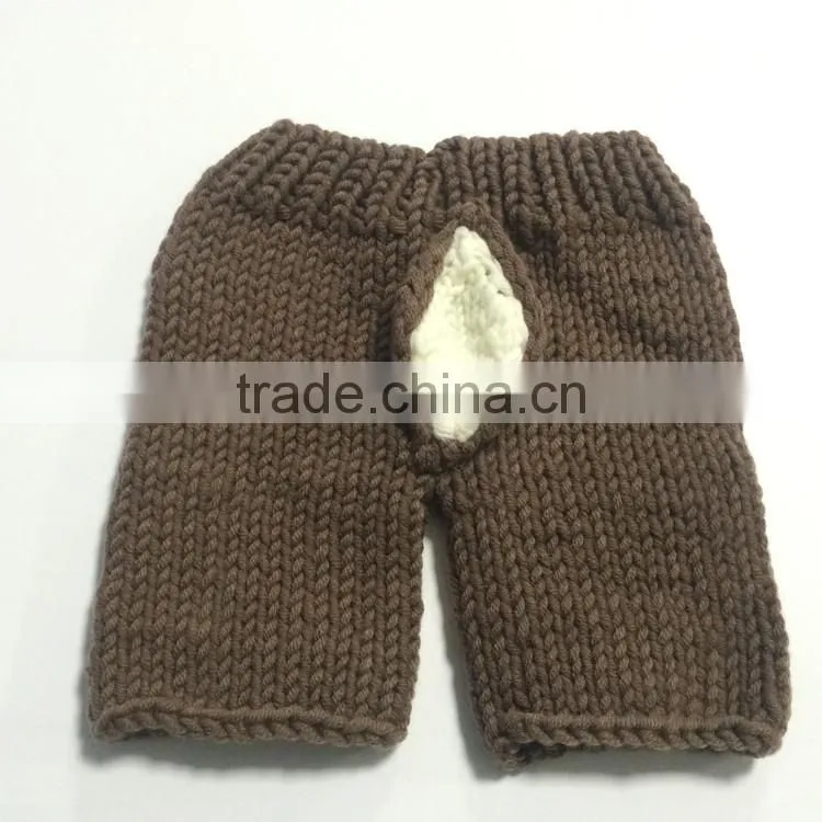 2pcs pants and hat set photo props hand crochet fashion deer animal knitting photography