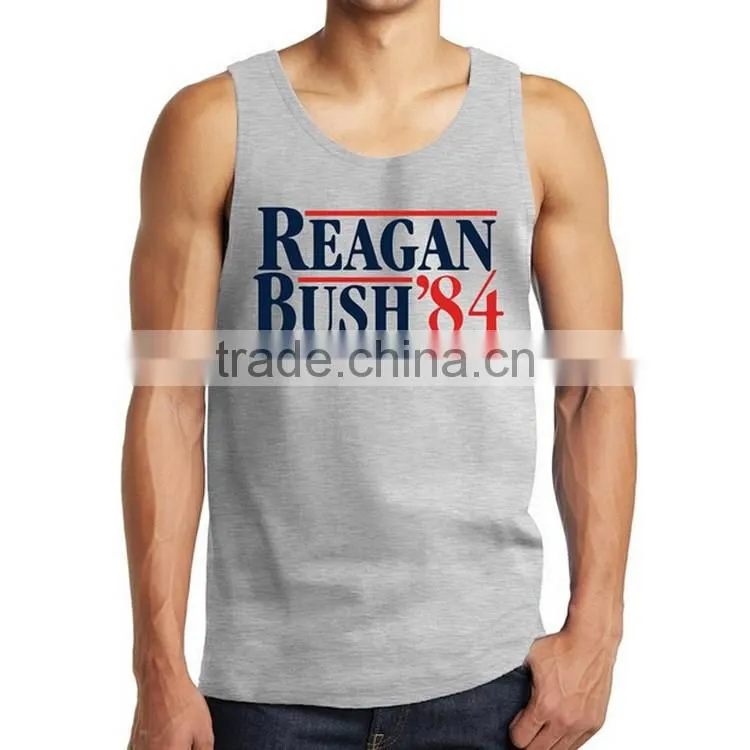 Latest Fashion Design Custom Printing 100% Cotton Bodybuilding Stringer Wholesale Mens Tank Top