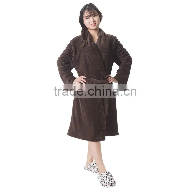 Super Soft Fleece Bathrobe Robe Female