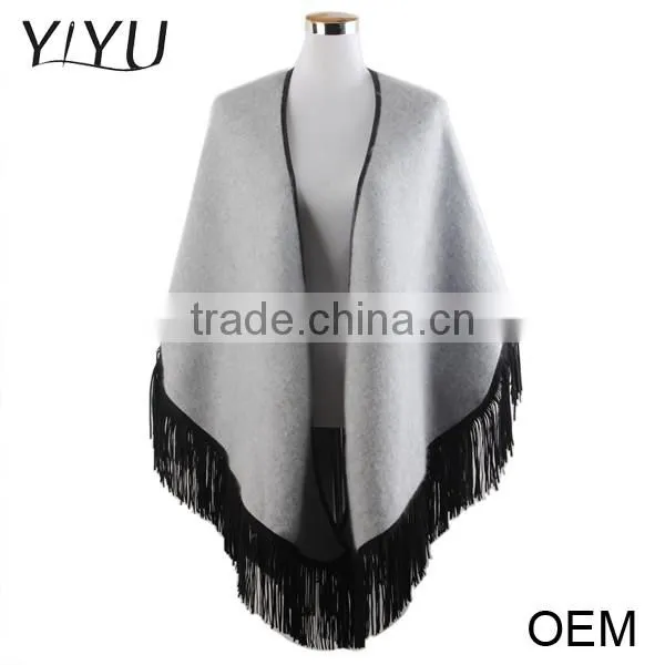 Women Winter Knitted Cashmere Poncho Capes Shawl Cardigans Sweater Coat