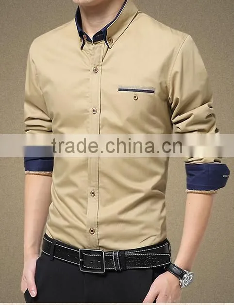 slim fit dress shirt with long sleeve for men