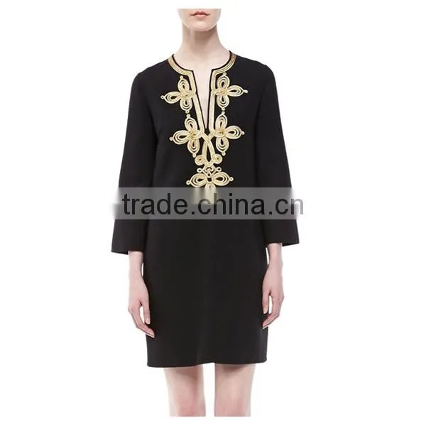 long sleeve embellished tunic dress pakistani