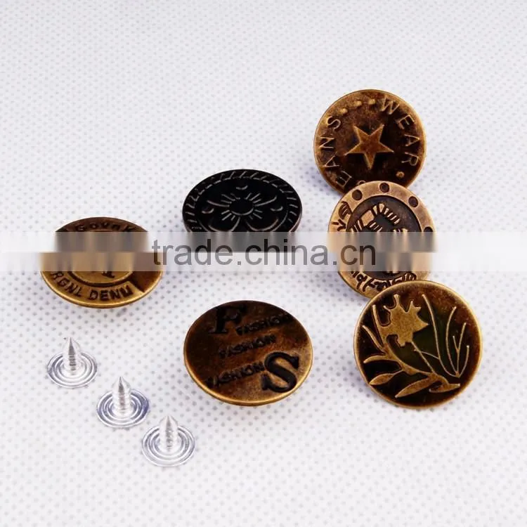 Fashionable Accessories Anti Copper Blazer Metal Buttons For Jeans
