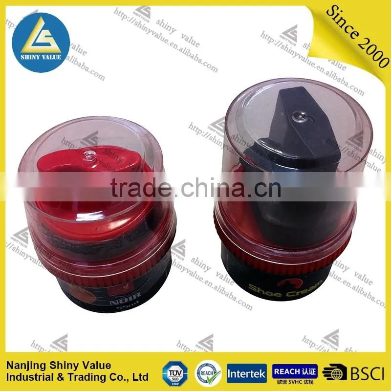 shoe care accessories Cylinder instant shine sponge with cover for men as promotional gift