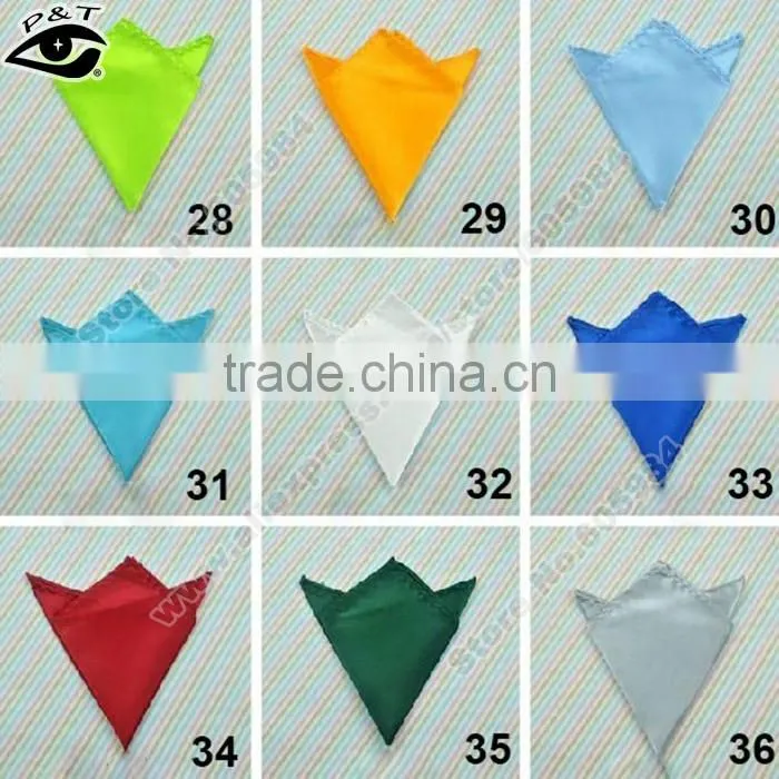 36 colors Solid Pocket Square polyster handkerchief pocket square Mens Pocket Towel for Gentleman