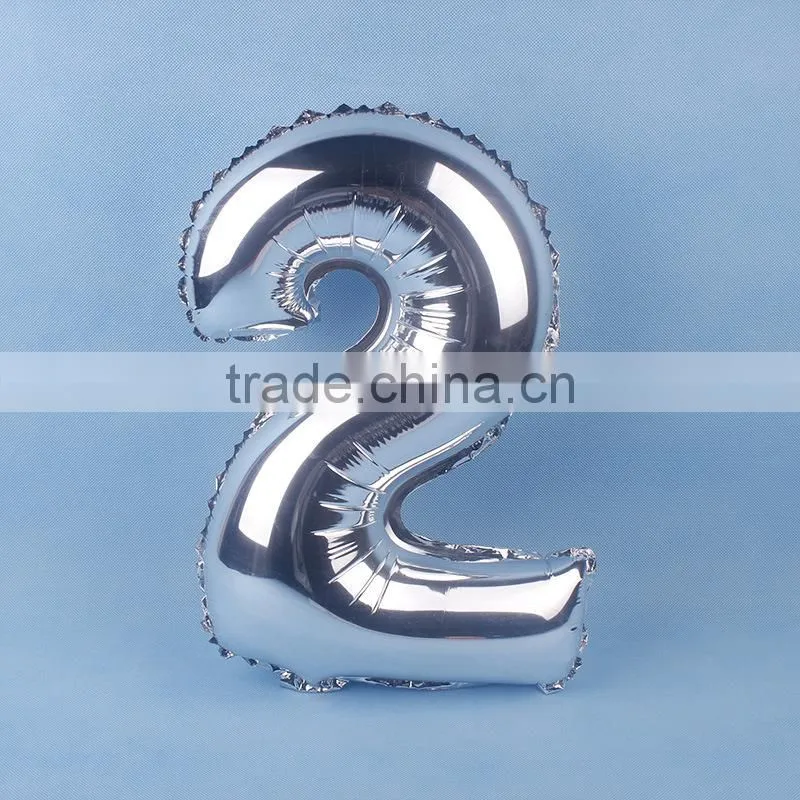 40 inch gold silver color foil number balloons for party decoration