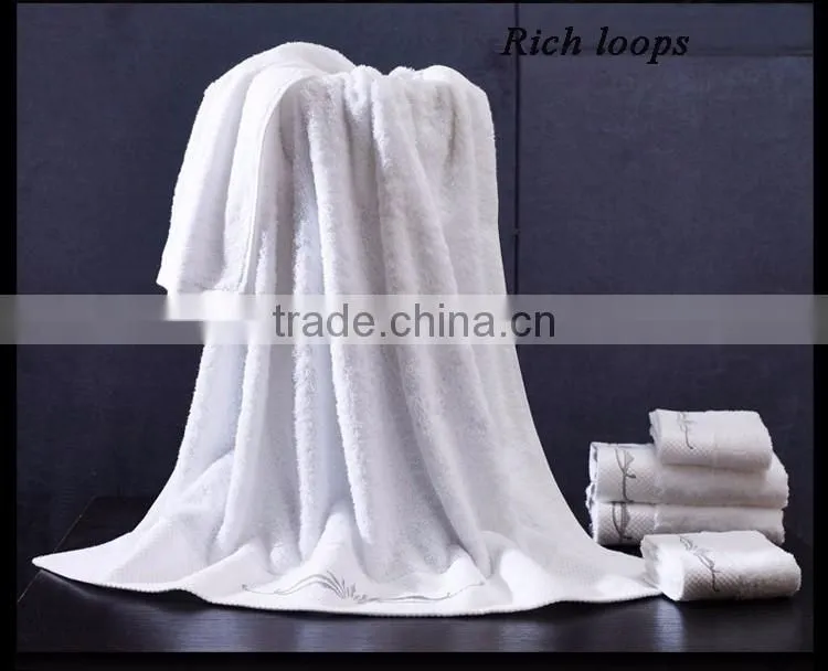 cotton white hotel bath/face/hand towel set wholesale