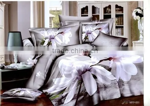 Luxury 100% Polyester 3D Reactive Printed home bedding set