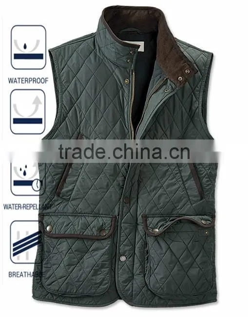 2016 Diamond Quilted Mens Sleeveless Jacket