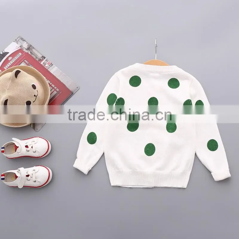 Children clothing tops design woolen hand knit neck sweater for girls