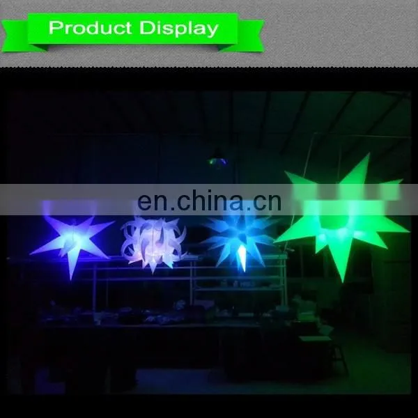 Colorful changing Different style hanging decorative inflatable LED star