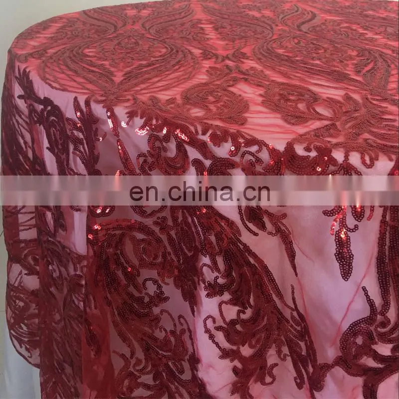 TC229A 80x80 square polyester sequin tablecloth factory