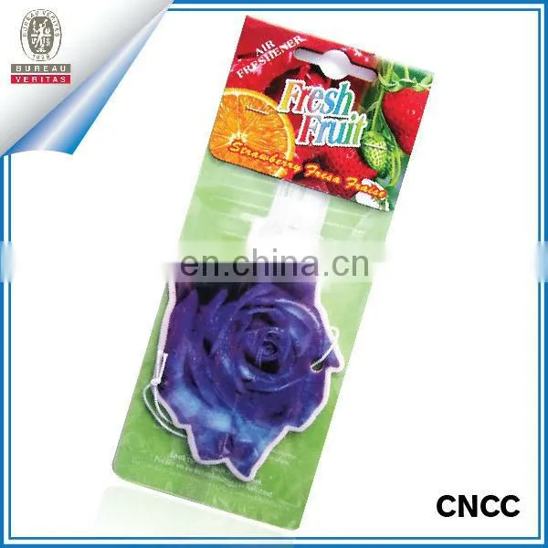 Hanging absorbent paper car air freshener