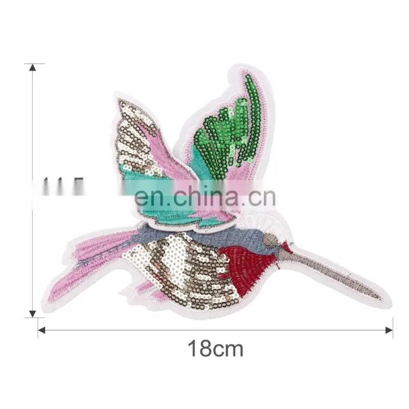2017 Hot Sale Fashion Applique Embroidery Bird Patch with Sequins and Beads