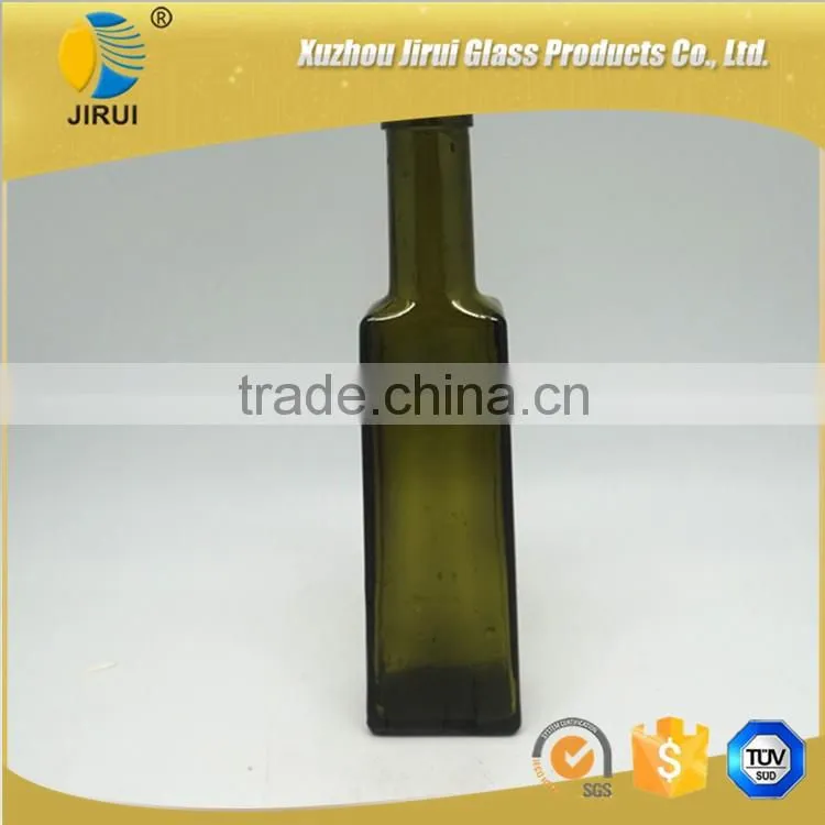 260ml square amber glass wine bottle with high quality