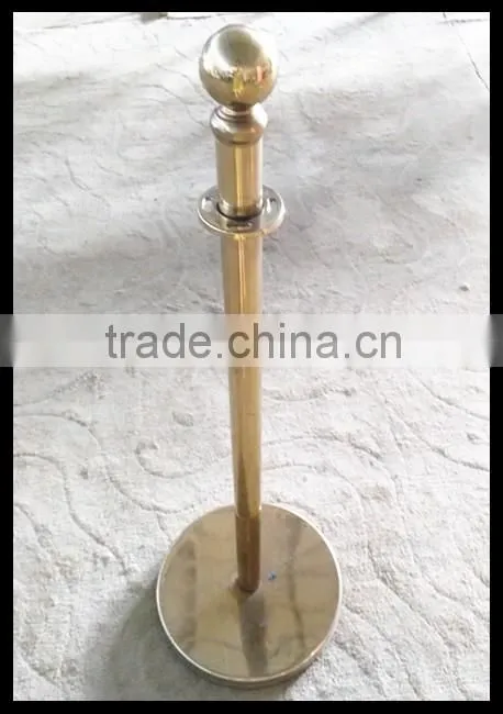 Stainless Steel Flat Base Mobile Steel Barrier With Velvet Or Twist Rope For Crowd Control