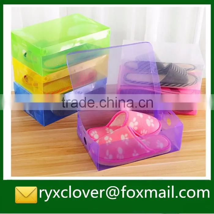Clear PVC/PP plastic shoe packaging box with handle