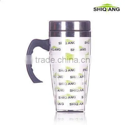 16oz stainless steel travel thermal mug with handle