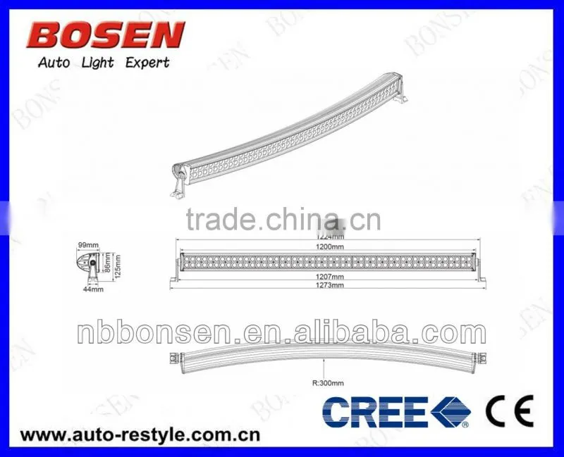 hotsale 50" curved strob led bar,dual rows, curved light bar,curved bar light