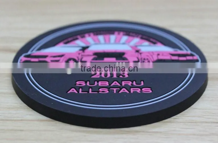Non-slip cup mat for kids, 3D PVC Rubber Placemats, table mats and coasters