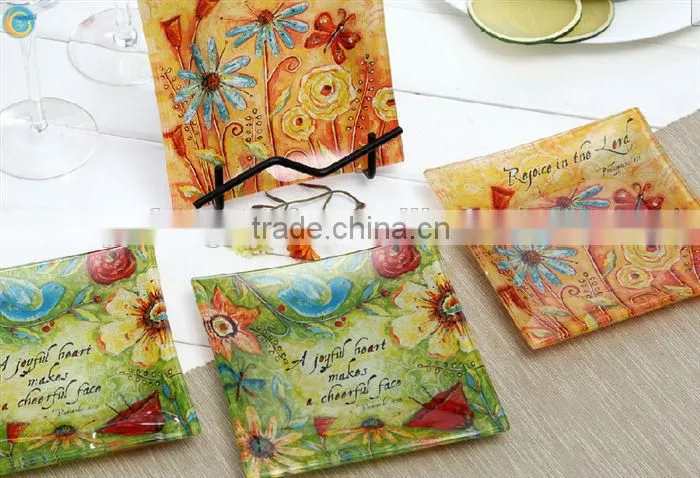 square glass candy tray charger plate dinnerware set