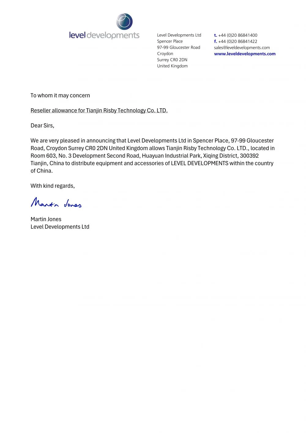 LEVEL DEVELOPMENT Authorization for TIANJIN RISBY_01.jpg.webp