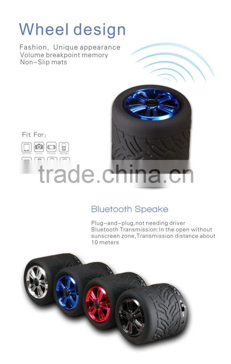 2015 portable rohs bluetooth speaker with round shape