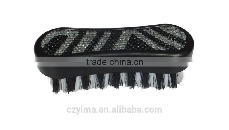 Hot! bling horse face brush with zebra pattern rhinestone for cleaning