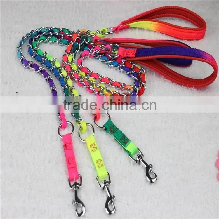Traction rope Rainbow chain pull pet leash dog rope traction chain