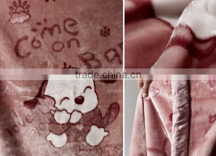 Double sided practical cute lovely caroon fleece blanket printed
