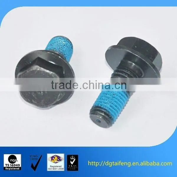 flat head hex countersunk full thread screw with nylok